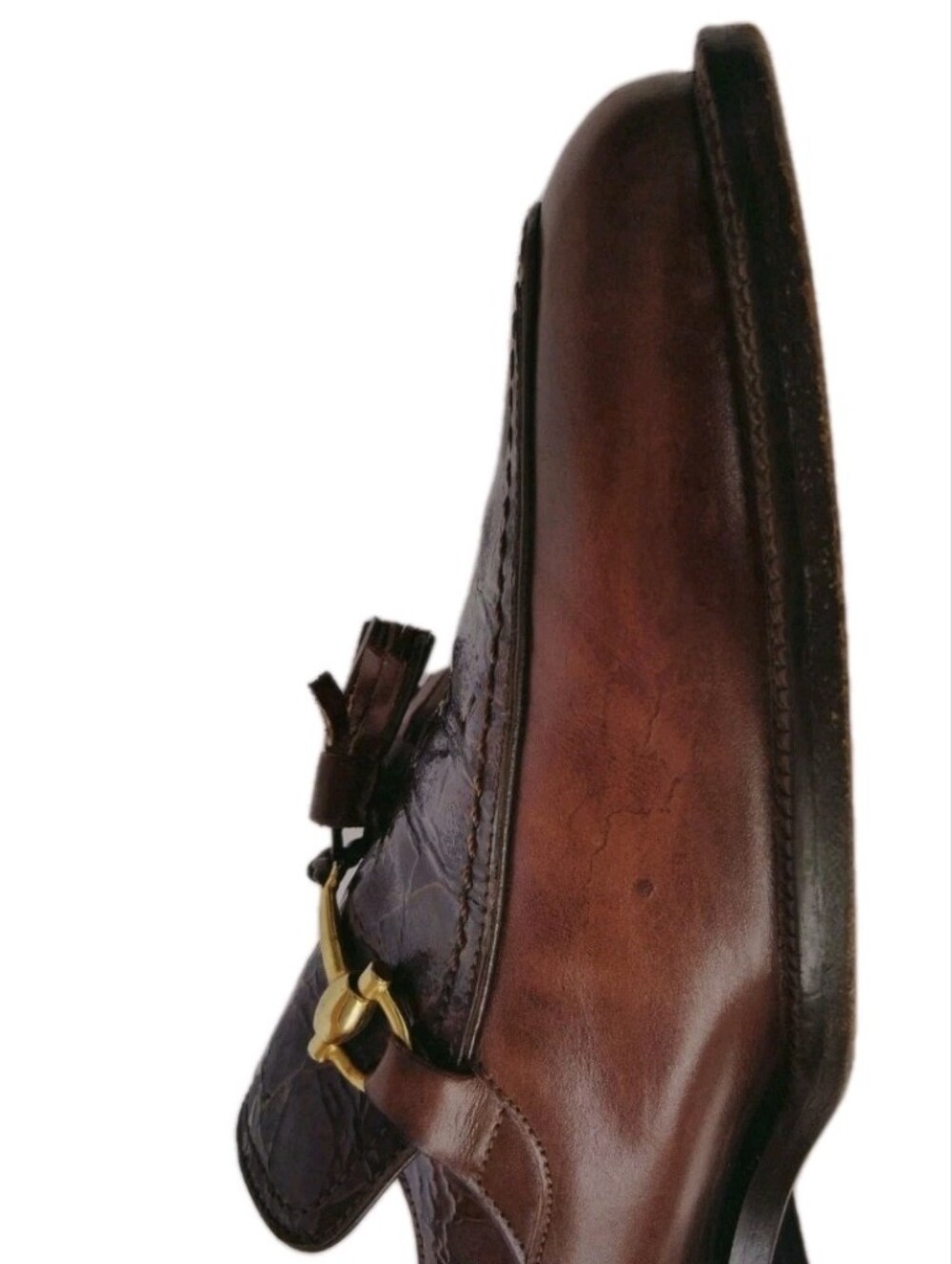 Caporicci Genuine Cayman Horsebit Tassel Loafers Size 8.5 ⬇️READ DESCRIPTION⬇️. - Picture 7 of 16